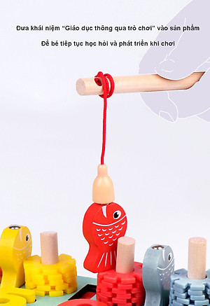 Đồ Chơi Gỗ, Bảng Gỗ Thông Minh 6IN1 Đồ Chơi Giúp Bé Phát Triển Trí Não Giáo Dục Theo Phương Pháp Montessori - Tặng Kèm 01 Tranh Ghép Bằng Gỗ