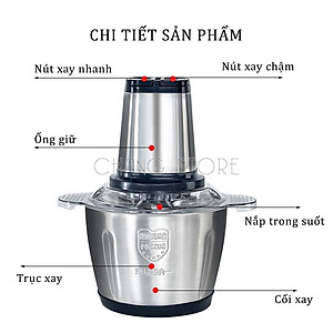 MÁY XAY THỊT ĐA NĂNG, CỐI XAY RAU CỦ, XAY THỊT, LƯỠI K INOX 304 2L Công Suất 250W