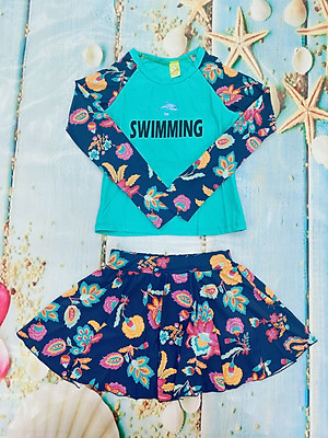 Set Đồ Bơi Bé Gái Dài Tay ĐI Biển Đi Học Bơi