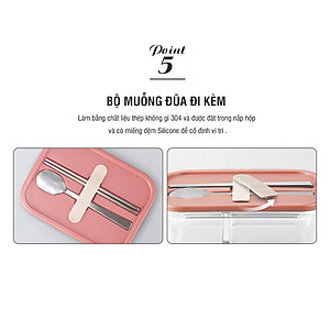 Hộp cơm thủy tinh Lock&Lock chia ngăn kèm muỗng đũa 930ml màu xanh navy LLG991CLNVY - Hàng chính hãng, dùng được lò vi sóng - JoyMall