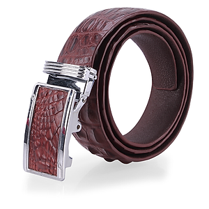 Thắt Lưng Nam Da Cá Sấu Gai Đuôi Huy Hoàng HT4211 (120 x 3.5 cm) - Nâu Đỏ