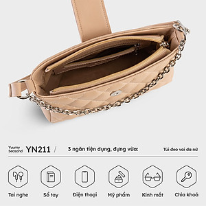 Túi Yuumy ( Thời trang nữ hình chữ nhật họa tiết chần chỉ size 21 - Túi đeo vai da Seasand YN211 )