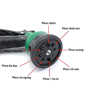 Vòi nước , vòi phun nước rửa xe tưới cây tăng áp thông minh 8 chế độ 206815