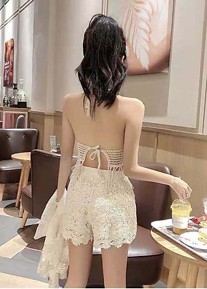 Set bikini len 2 - 3 chi tiết. Áo len móc kín bụng, che khuyết điểm. Đồ bơi len ren đi biển mẫu mới, hàng cao cấp, chất đẹp | KT100