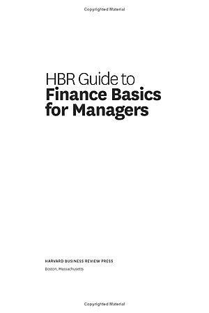 Sách Harvard Business Review Guide To Finance Basics For Managers