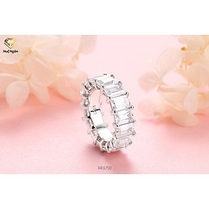 Nhẫn bạc 925 Huệ Ngân - Đá vuông đính vòng tròn RR1750