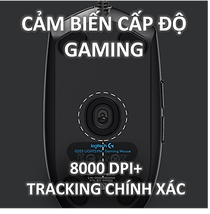 Chuột game có dây Logitech G102 Lightsync - Tùy chỉnh RGB, 6 nút lập trình, nhẹ, 8000 DPI, PC/Mac - Hàng Chính Hãng