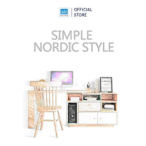 Bàn Làm Việc Sáng Tạo Kèm Tủ Sách Phong Cách Bắc Âu Thương Hiệu SIB Decor (Không Gồm Ghế) BLV07