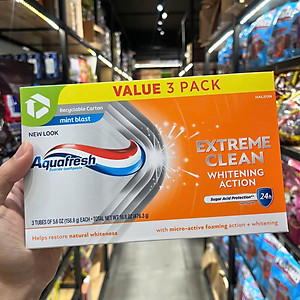Kem Đánh Răng Aquafresh Extreme Clean Whitening Action - Phục Hồi Độ Trắng Bóng Tự Nhiên