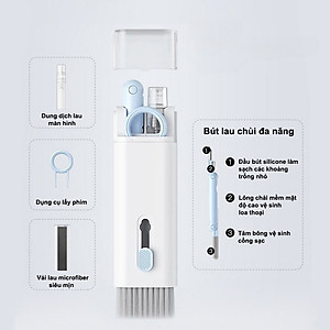 Bộ Dụng Cụ Vệ Sinh Tai Nghe, Bàn Phím, Máy Tính Đa Năng 7 Trong 1, Nhỏ Gọn, Tiện Lợi , Bộ Vệ Sinh Laptop Đa Năng 7 in 1 7in1 Cao Cấp Vệ Sinh Tai Nghe Điện Thoại, Màn Hình, Máy ảnh Nhựa Abs Cao Cấp Dùng Cho / Airpods / iPhone / iPad Quà - Hàng Nhập Khẩu 1
