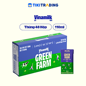 Thùng 48 hộp Tươi Tiệt Trùng Vinamilk Green Farm rất ít đường 110ml