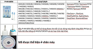 Bộ 4 đầu bàn chải đánh răng điện HX-6054 cho máy Philips Sonicare cho răng nhạy cảm HX3, HX6, HX7, HX8, HX9, R, FlexCare +, FlexCare, HealthyWhite, HydroClean, EasyClean, DiamondClean