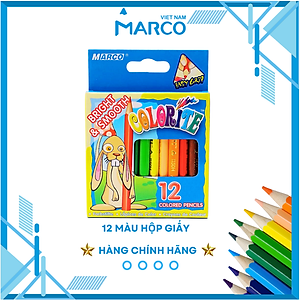 Hộp Bút Chì Màu Marco Colorite - 12/24 Màu - Hộp Giấy Phù Hợp Cho Trẻ Em