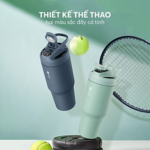 Ly giữ nhiệt inox Elmich EL8309 900ml, Hàng chính hãng, giữ nhiệt tốt, nắp bật, kèm ống hút -JoyMall