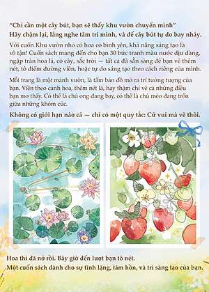 Sách tô nét Khu vườn nhỏ có hoa cỏ bình yên