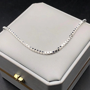 Dây Chuyền Vòng Cổ Nam Bạc Ta Dây Hộp Vuông Dài 50cm Bạc Hiểu Minh DBN076