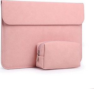 BAO DA, TÚI DA, CẶP DA CHỐNG SỐC CHO MACBOOK, LAPTOP, SURFACE - MÀU HỒNG NEON 