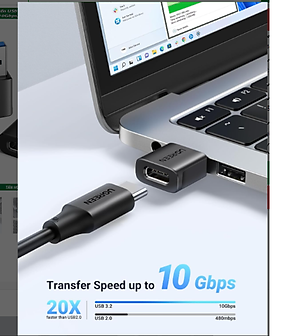 Đầu chuyển USB Type A sang USB Type C 3.1 Ugreen 45275 US701, tốc độ 10Gbps, sạc 18W (Combo 2 Chiếc) - Hàng chính hãng