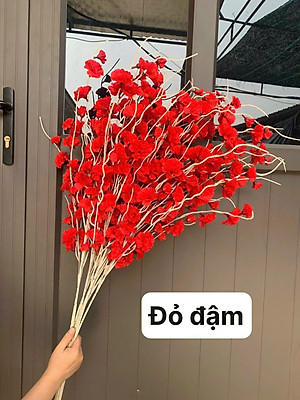 Cành Hoa Đào Râu Cao Cấp Bông To Cánh Đẹp, Hoa Cắm Cổng Cưới, Cắm Bình Trang Trí nhà cửa, sự kiện.Hoa giả - HÀNG CHÍNH HÃNG MINIIN