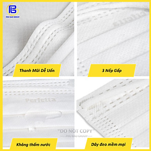 [Combo 5 HỘP - PERFETTA MODERATE] - Khẩu Trang Y Tế Chất Lượng Cao, Kháng Khuẩn, Chống Bụi Mịn, Màu Trắng, 3 Lớp, Bảo Vệ Tối Ưu - (50 cái/hộp)