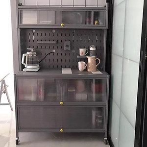 Tủ Bếp Đa Năng Nắp Đậy 5 Tầng Tối Ưu Không Gian Lưu Trữ Kệ Để Lò Vi Sóng Thông Minh