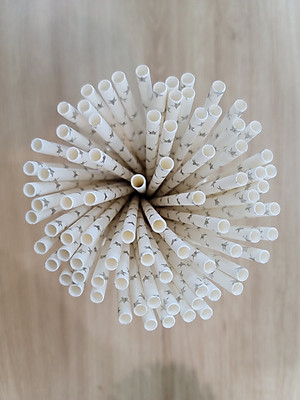 Túi 500 ống hút giấy 6x197mm hình ngôi sao dành cho cà phê, nước ngọt