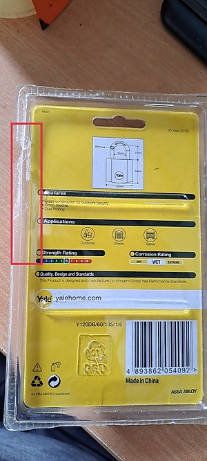 Khóa Bấm Yale Y120D/60/135/1 - Bạc (60mm)