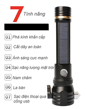 Đèn pin siêu sáng thoát hiểm 7 chức năng