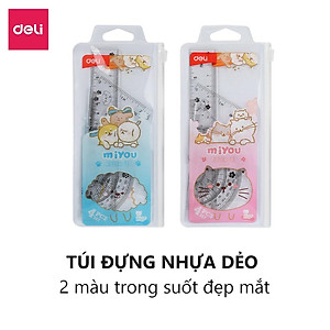 Bộ Thước Kẻ Eke Đa Năng 4 Món Đóng Túi Bộ Dụng Cụ Học Tập Cho Bé - EH657