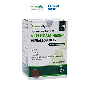 Viên ngậm thảo dược Pharmacity Herbal Lozenges NEW hỗ trợ giảm ho, đau rát họng (Hộp 50 viên)