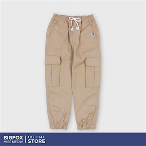 Quần dài kaki bé trai Bigfox Miss Meow size đại, jogger túi hộp, đi học cỡ 5,9,11 tuổi 30kg 40kg