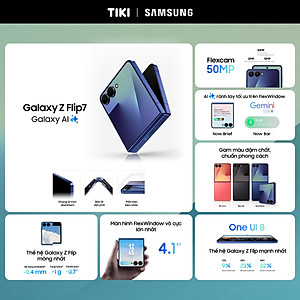 Điện thoại Samsung Galaxy Z Flip7, Điện thoại AI, Màn hình ngoài vô cực 4.1", Camera selfie 50MP, Mỏng nhất - Hàng Chính Hãng