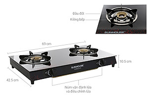 Bộ điếu inox, sen đồng loại tốt. Sử dụng cho các dòng bếp kính, inox phổ thông - Hàng chính hãng