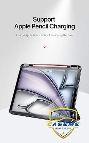 [iPad Air 6 M2] Bao Da Chính Hãng Dux Ducis Domo Kèm Khay Đựng Bút Dành Cho iPad Air 6 M2 -11 inch 2024. iPad Air 6 M2 - 13 inch 2024 - Hàng Nhập Khẩu 