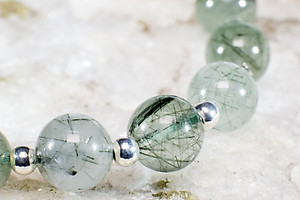 Vòng Tay Đá Phong Thủy Nữ Thạch Anh Tóc Xanh Thiên Nhiên AAAA Mạng Mộc - Hỏa VT056