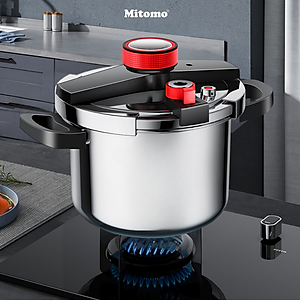 Nồi áp suất inox đáy từ cao cấp Mitomo 304AEU, nấu trên mọi loại bếp - Hàng chính hãng bảo hành 12 tháng