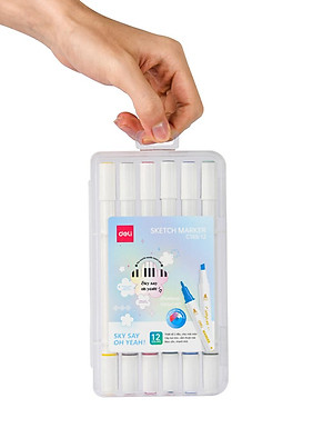 Hộp Bút 12 Màu Deli Sketch Marker - Phiên Bản Sơn Tùng M-TP Giới Hạn - Deli C185-12