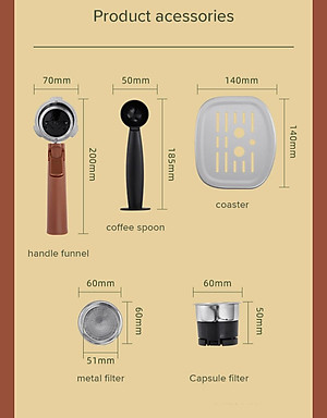 Máy pha cà phê espresso Konka KCF-CS3 20bar tích hợp đánh bọt sữa, pha cà phê viên nén 2 trong 1 tiện lợi, tặng kèm temper - Hàng nhập khẩu