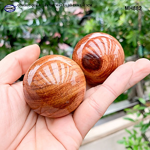 COMBO 2 quả bi lăn tay Gỗ Cẩm Lai 5cm (MH882) Mát xa giúp dẻo tay, thư giãn, chống mỏi toàn diện – Chăm sóc sức khỏe