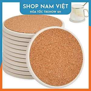 Lót Ly Ceramic Trắng Trơn, Đế Lót Cốc Gốm Sứ Siêu Thấm Hút, Thích Hợp Trang Trí DIY - Chính Hãng NAVIVU