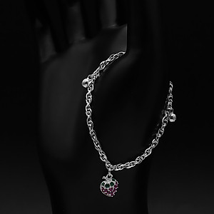 Lắc Tay Lắc Chân Trẻ Em Bạc Hiểu Minh LTE101 quả dâu tây