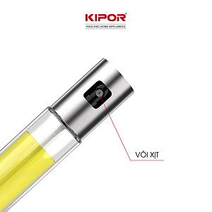 Bình xịt dầu ăn phun sương cầm tay KIPOR KP-XD01 - Chai thuỷ tinh cao cấp - Tiện lợi, dễ sử dụng