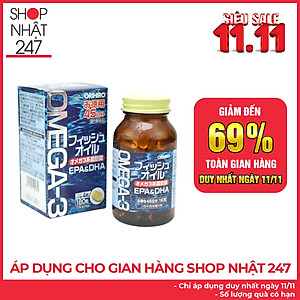 Thực Phẩm Chức Năng Dầu Cá Omega 3 Orihiro Nhật Bản 180 Viên