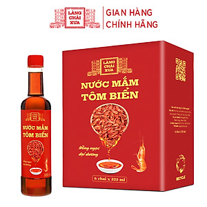 Đặc Sản Phan Thiết - Thùng 6 Chai Nước Mắm Tôm Biển Làng Chài Xưa 525Ml Hồng Ngọc Đại Dương 300 Năm Truyền Thống