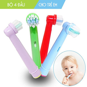 Cho máy Oral-B Braun,  Bộ 4 đầu bàn chải đánh răng điện - Trẻ em, cho mọi loại máy - EB10A