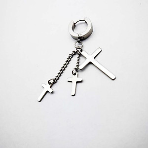 Bông tai chữ thập xích thả tua rua đẳng cấp