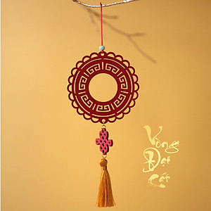 Combo 6D - Bộ 6 dây treo trang trí Tết Khai Lộc Hoàng Kim màu đỏ, trang trí mai, đào