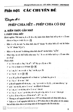 Chuyên đề bồi dưỡng học sinh khá, giỏi Toán THCS Phần Số Học  