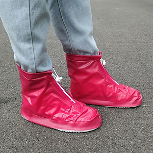 Set 2 Bọc Giày Chống Nước Đi Mưa Có Khóa Kéo, Phù Hợp Mọi Loại Giày