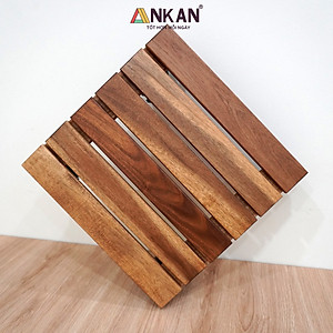 Đế Lót Chậu Cây Có Bánh Xe Dùng Để Chậu Cây Chậu Hoa Ngoài Trời Hoặc Trong Văn Phòng Giúp Không Gian Gọn Gàng Sạch Sẽ - Đế Vuông Màu Vàng Cạnh 30Cm Gỗ Tràm Bền Bỉ Thương Hiệu ANKAN